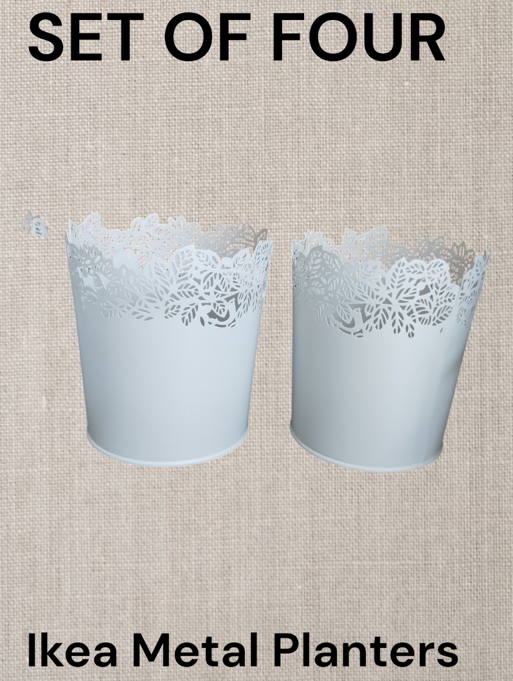 Ikea Planter Pots Samverka White Metal 303.887.40 Containers